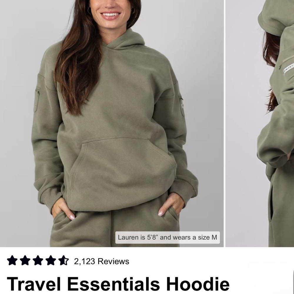 NWT Comfrt Travel Essentials Hoodie sz M